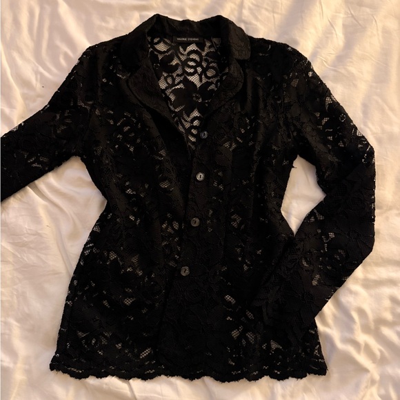 Valerie Stevens Tops - Valerie Stevens Elegant Black Lace Blouse